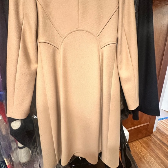 Reiss Camel Double-Breasted wool big collar Coat mid length Peacoat - Picture 9 of 12